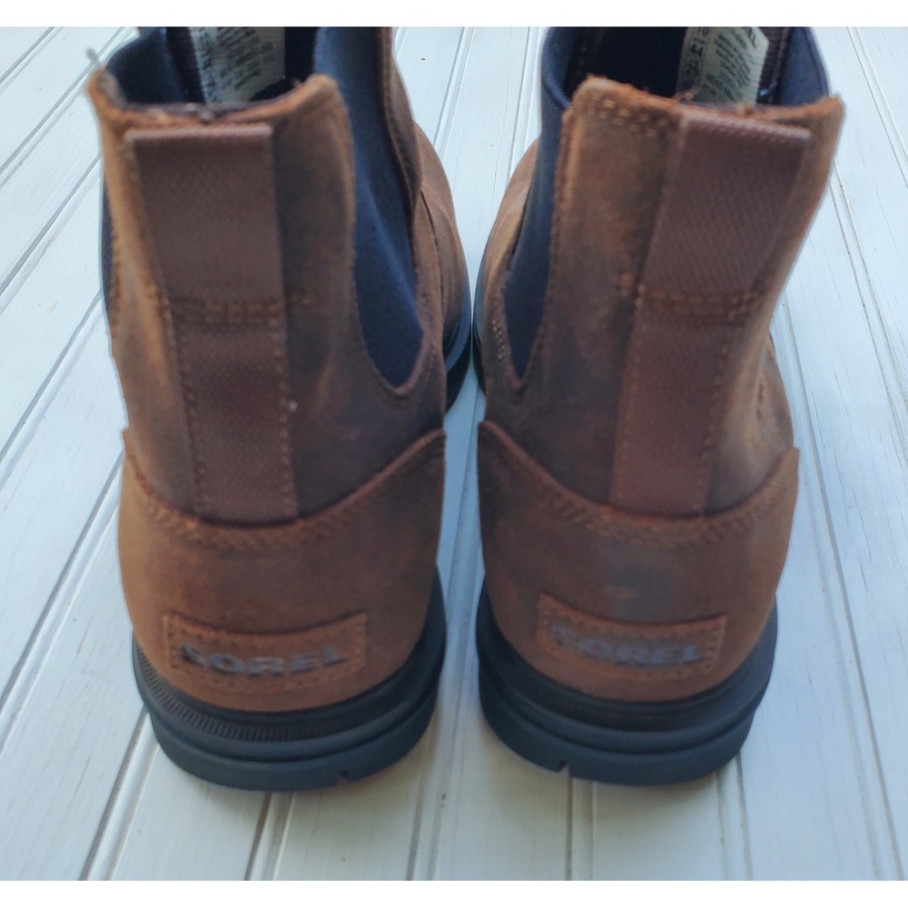 Sorel Caribou Chelsea Waterproof Brown Leather Mens Boots NM4900-256 Size 11 - Picture 7 of 8